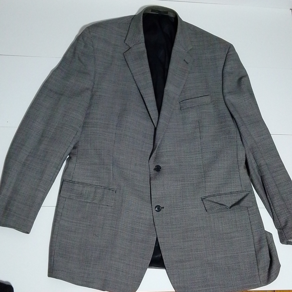 Calvin Klein mens slim fit sport Coat blazer jacket  Grey wool 48XL
